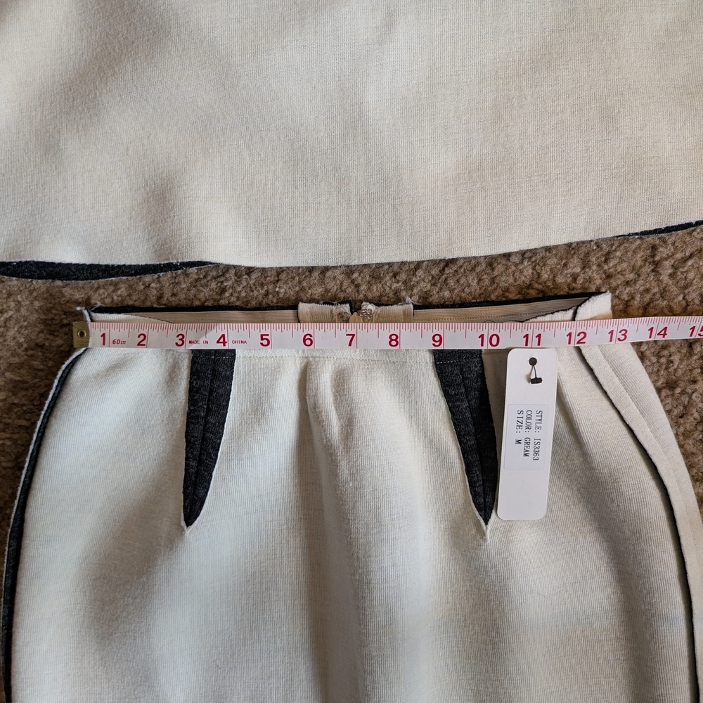 New Cream Two-Piece Set with Black Trim (INA Label) - Picture 4 of 7